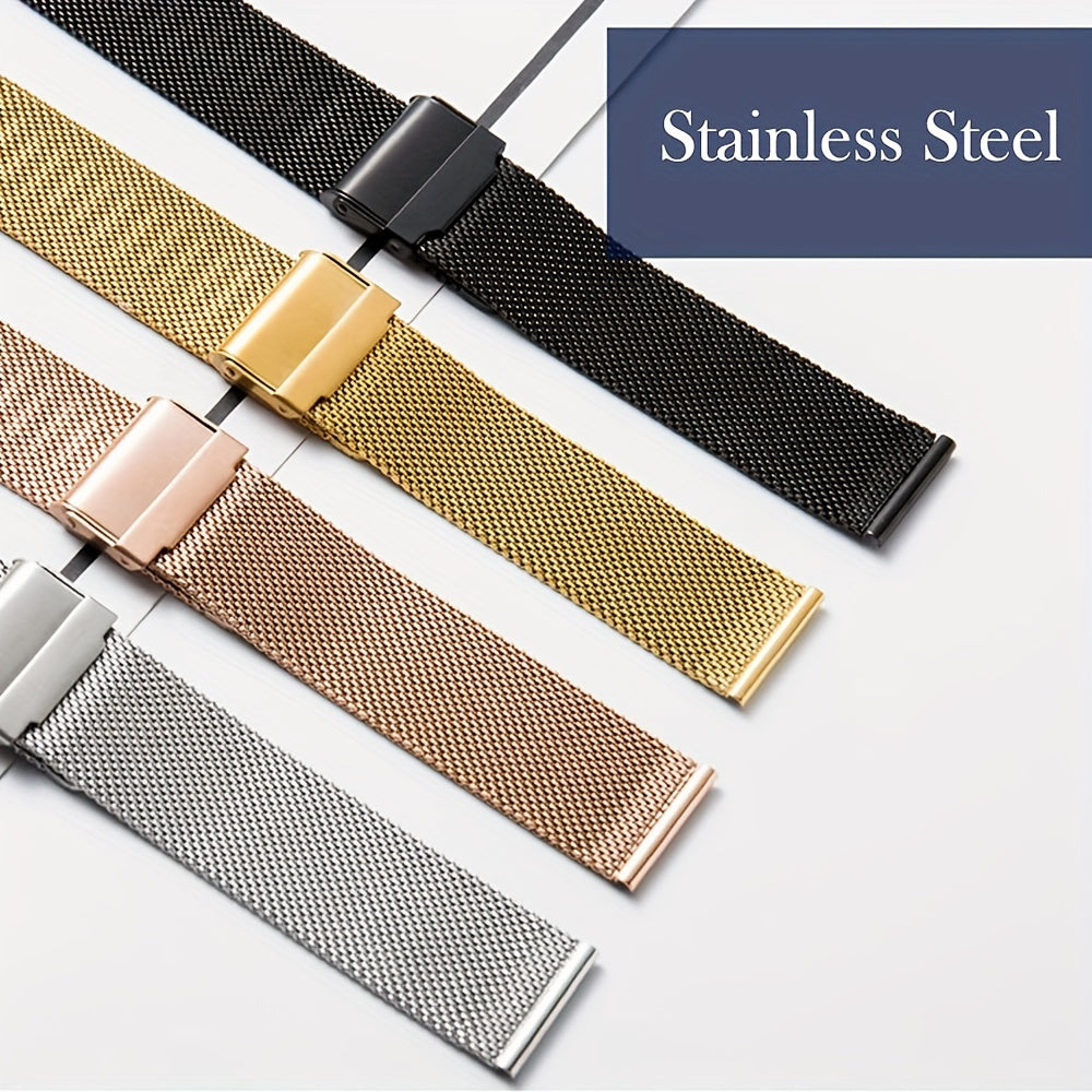Stainless Steel Quick-Release Watch Strap 14mm-22mm Metal Chain Design