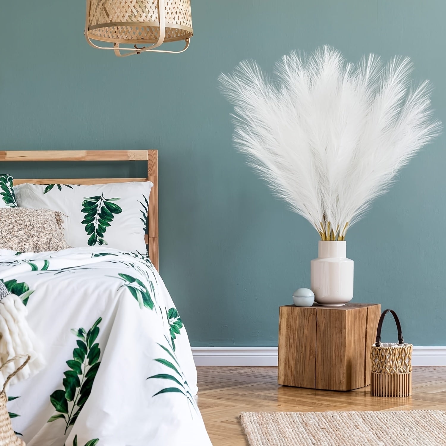 18 искусственных растений пампасной травы в вазе высотой 21,6 дюйма, идеально подходящих для осеннего декора или мероприятий.