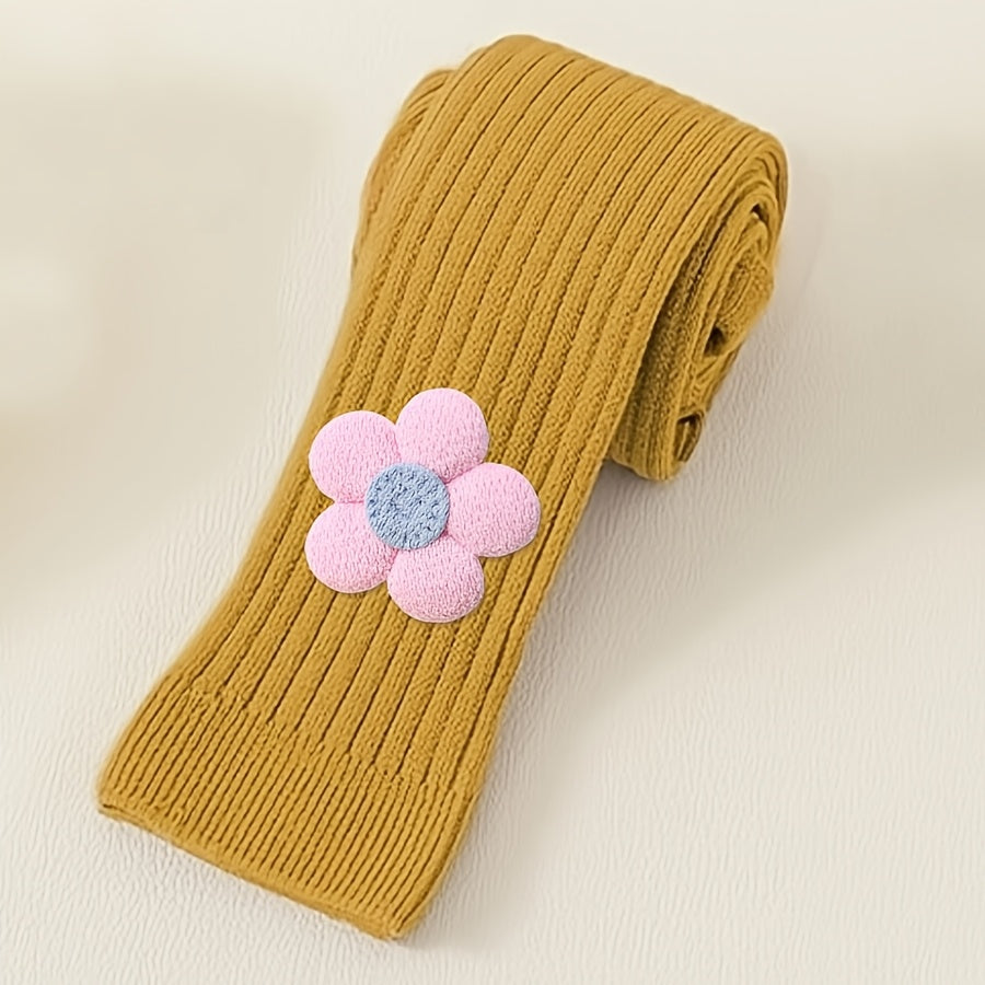 Girls Floret Pantyhose Toddler Solid Knitted Leggings Spring Fall