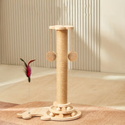 Interactive Cat Scratching Post with Rotating Tassels and Durable Polyester Fiber Scratch Board