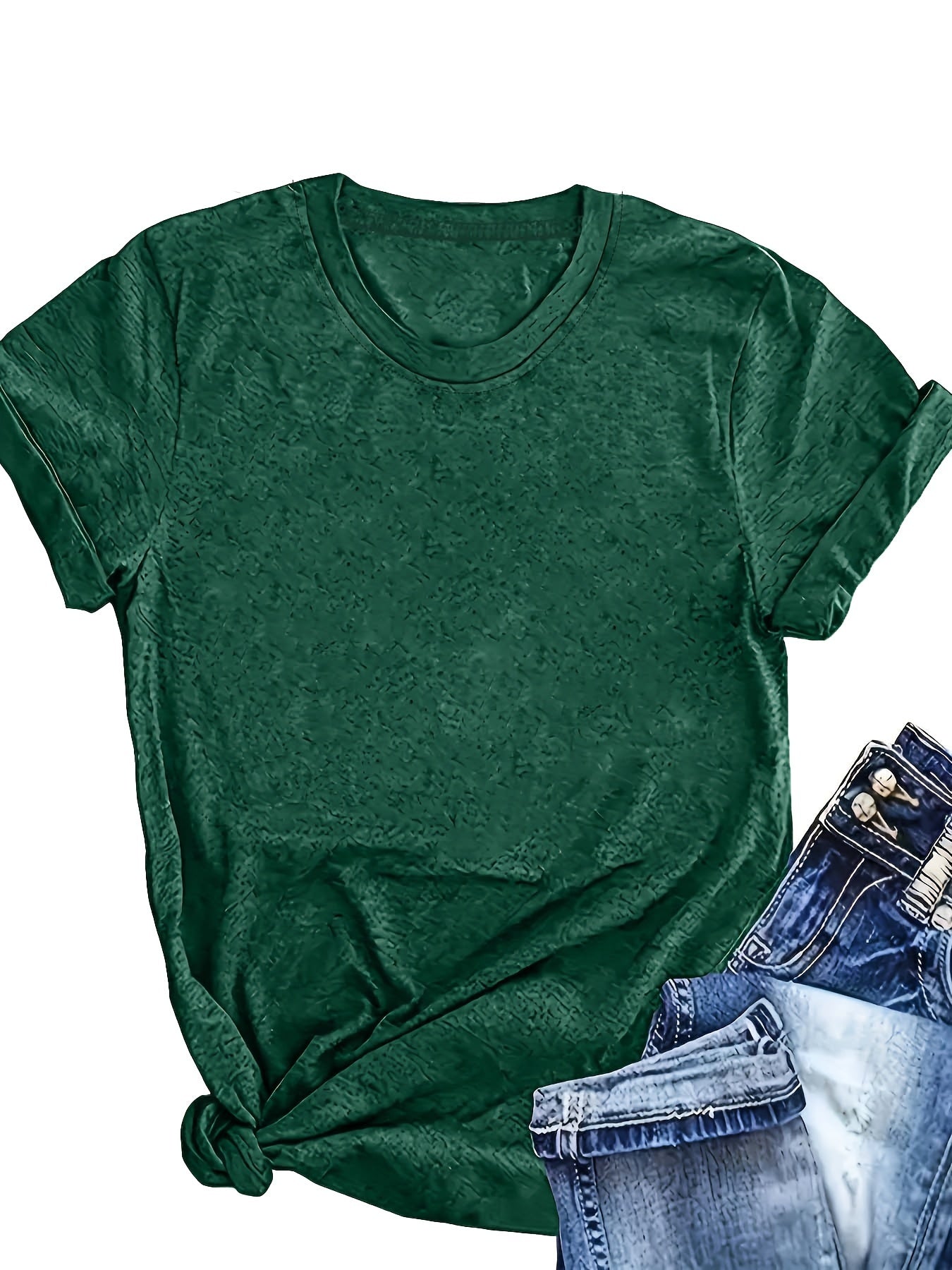 Women's Short Sleeve Cotton T-Shirts, Solid Colors, Casual Summer Tops