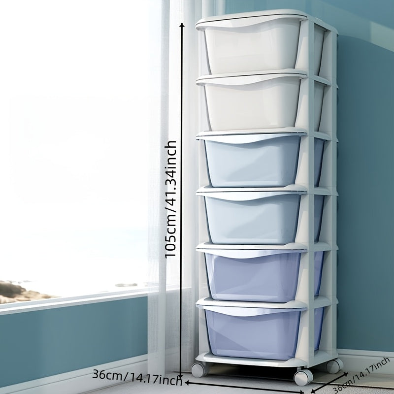Plastic Drawer Storage Organizer 3/4/5/6 Tiers in White Blue Pink Teal