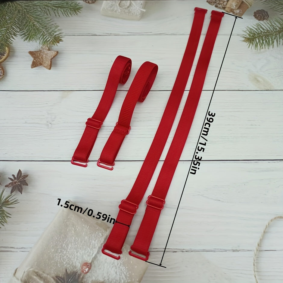 Set of 2 Adjustable Solid Color Bra Straps for Lingerie Detachable Replacement