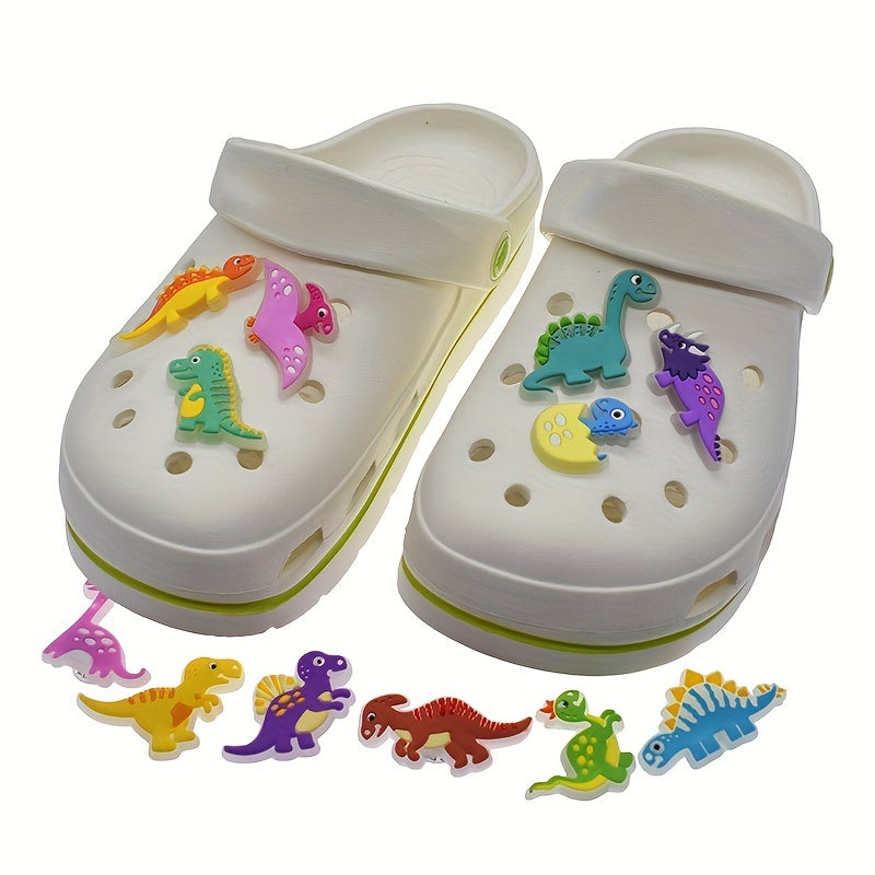 12 шт. украшений для обуви динозавров для мальчиков PVC светящиеся украшения для сабо и сандалий
