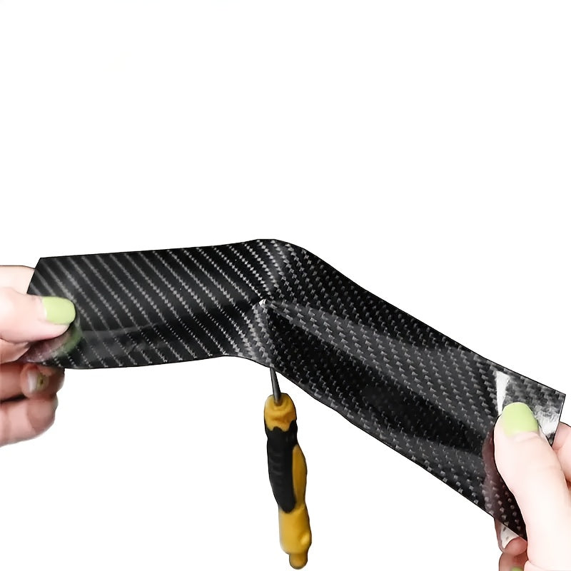 Universal Car Door Edge Protector Waterproof Anti-Scratch Carbon Fiber Tape Black