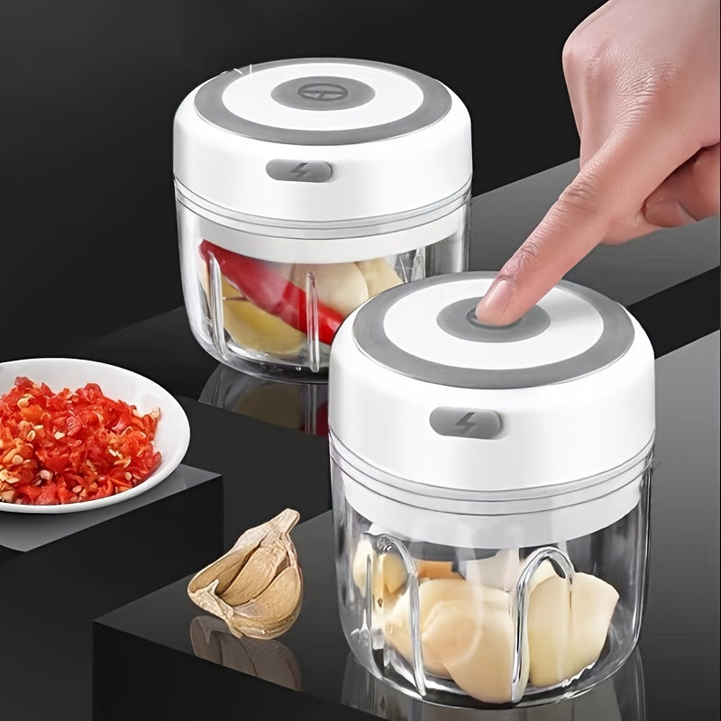 Picadora eléctrica de ajo 250ml, mini procesador de alimentos recargable por USB