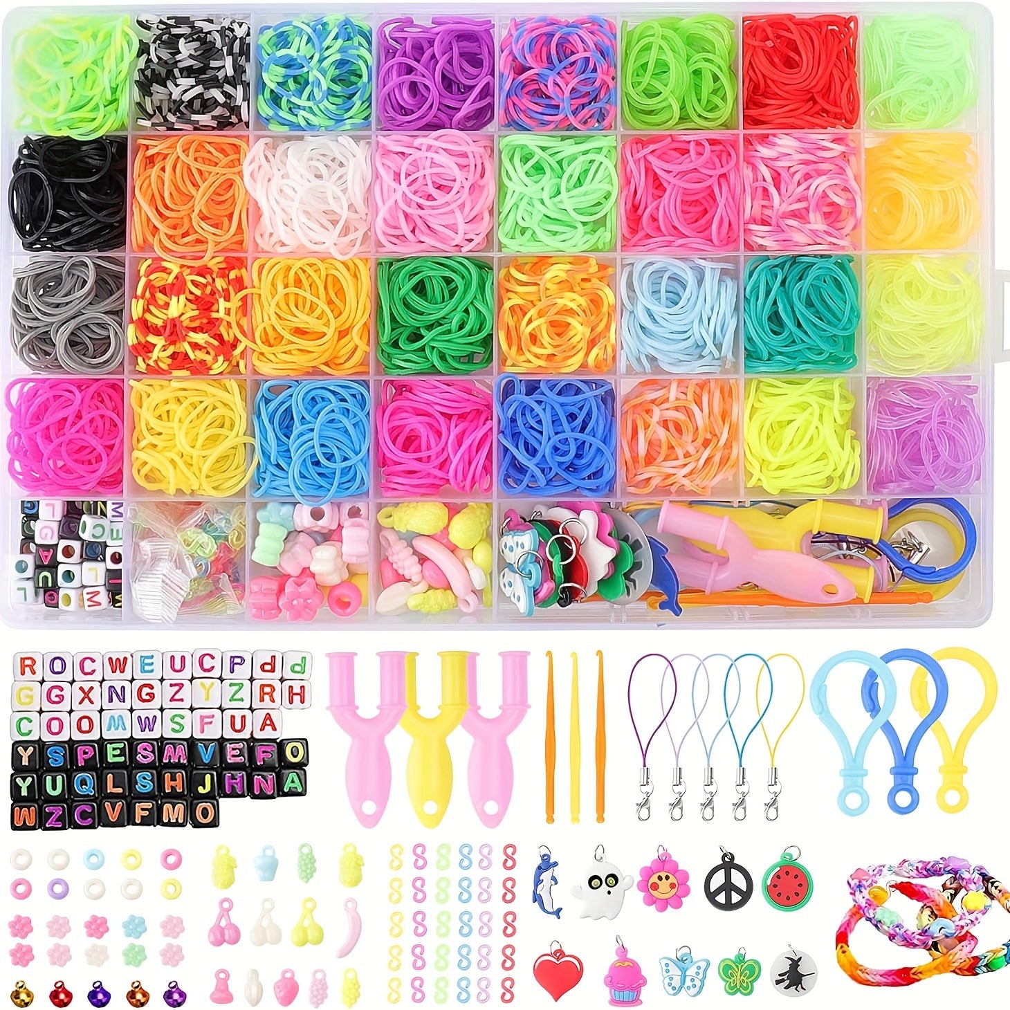 Набор для плетения пластиковых украшений с 40 сетками и 32 цветами для рукоделия