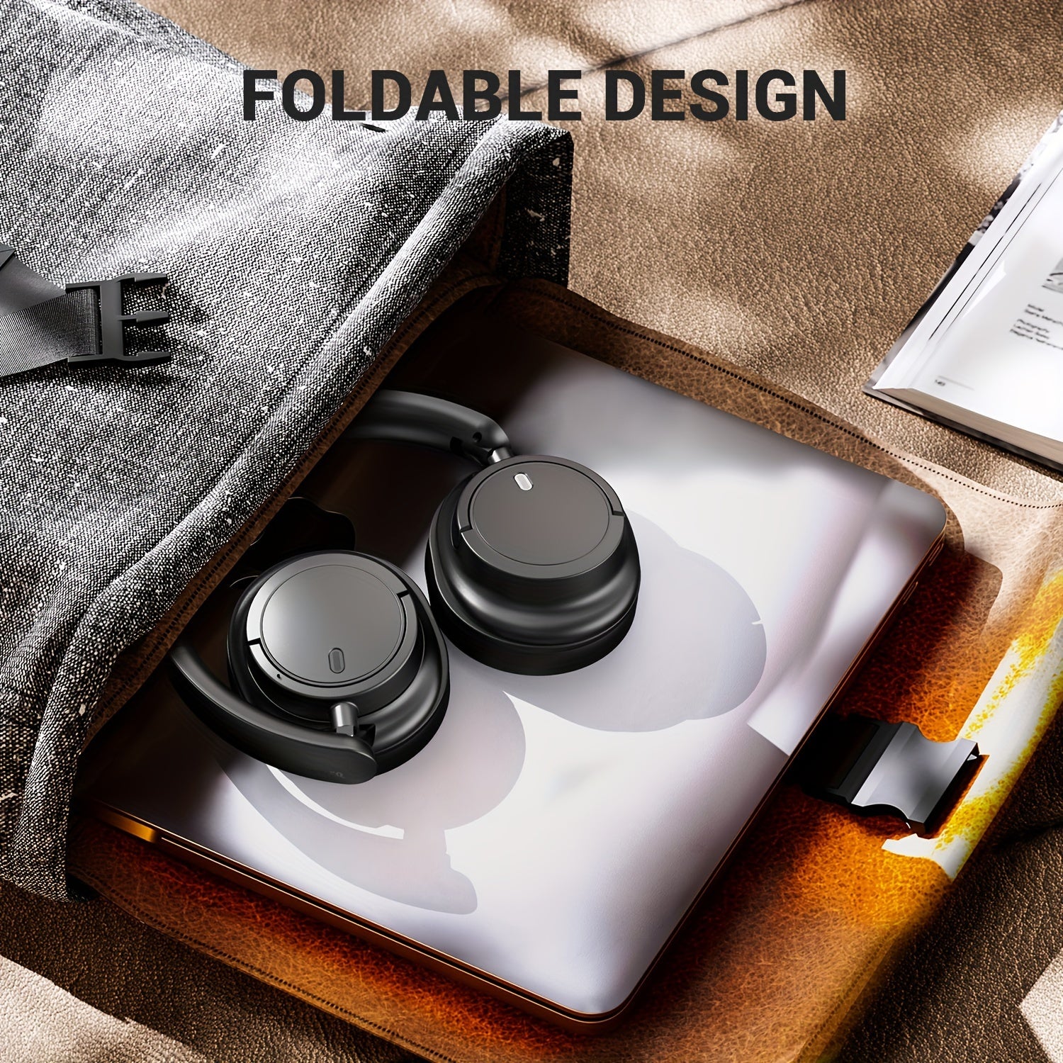 Auriculares inalámbricos over-ear con graves profundos, duración de batería de 90 horas, plegables, micrófono y Type-C