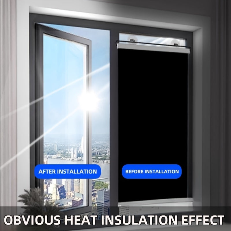 Persianas enrollables de instalación sin taladro, cortinas retráctiles para bloquear la luz y UV, para oficina, cocina, balcón