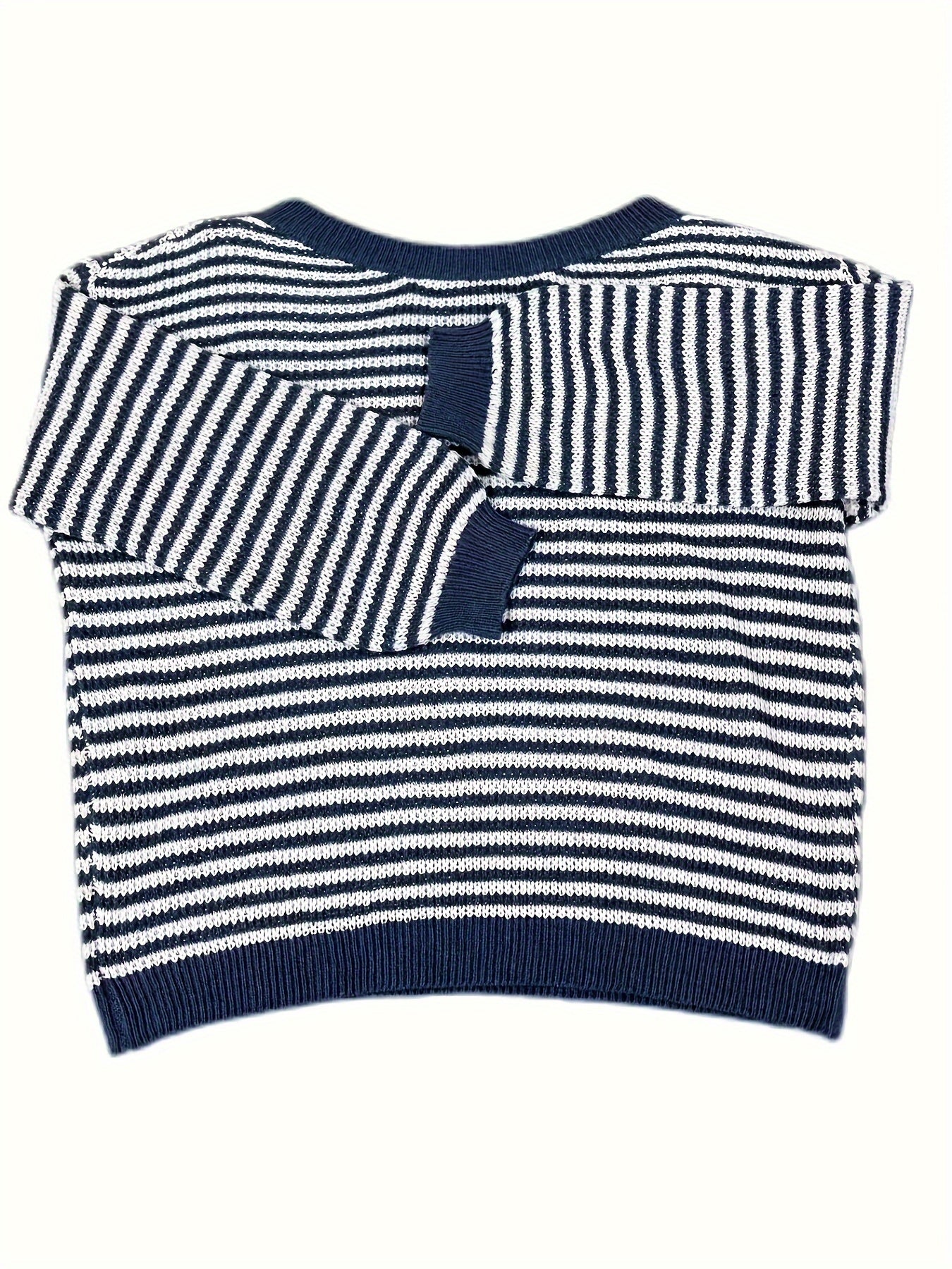 Plus Size Women's Striped Crew Neck Long Sleeve Sweater Fall Winter Casual