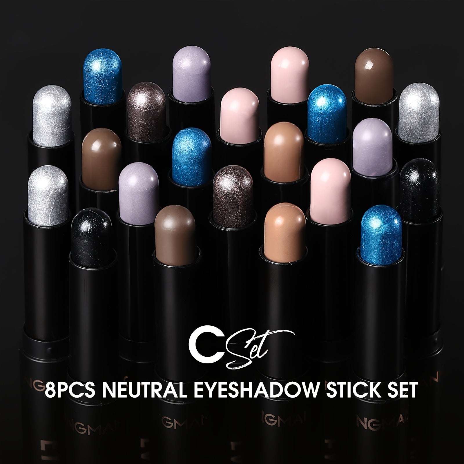 Set de lápices de sombra de ojos impermeables para mujer, 8 colores, brillo duradero, mate
