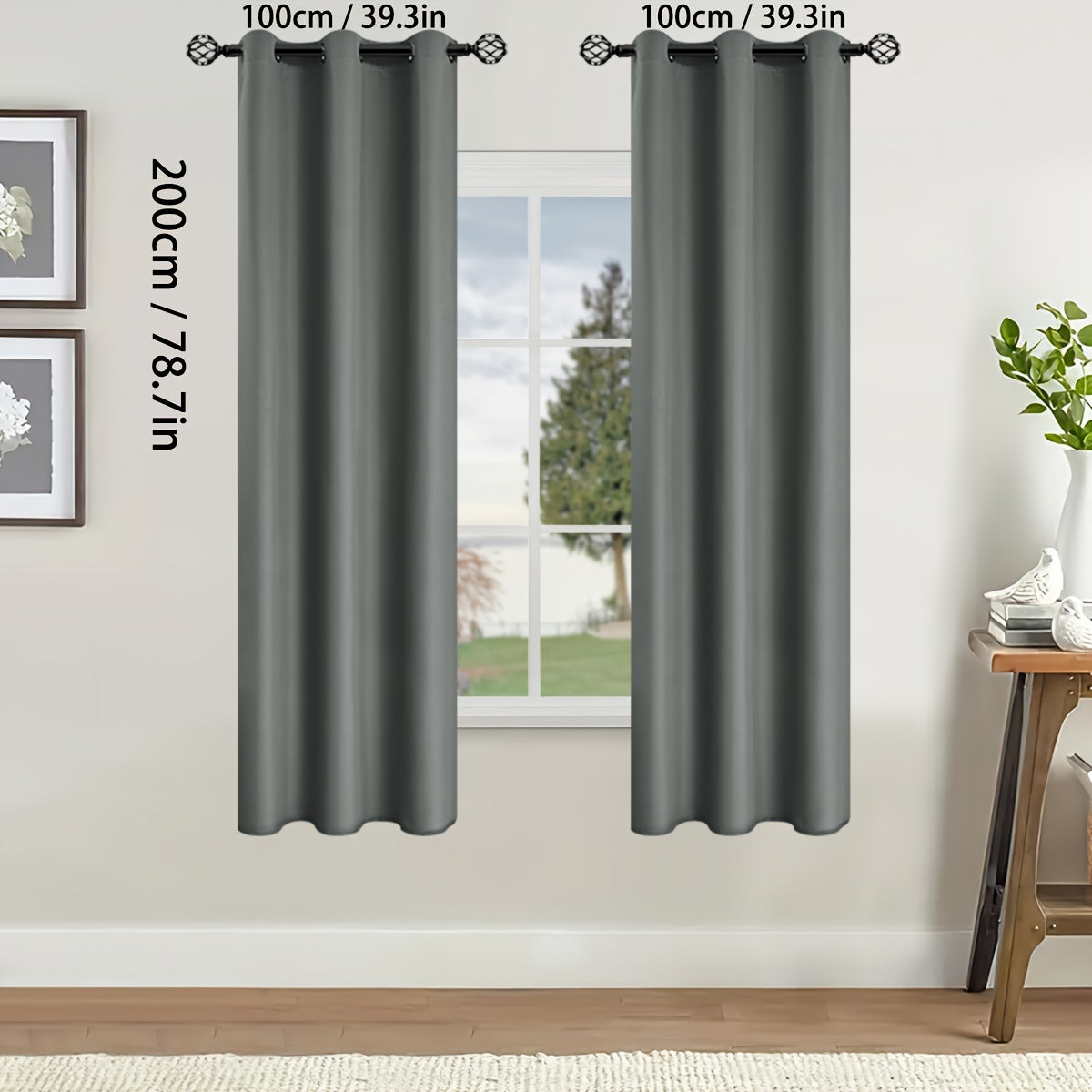 Blackout Curtains for Bedroom and Living Room, UV Protection, Easy Slide