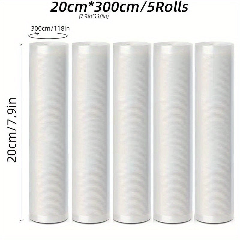 Vacuum Sealed Kitchen Storage Bags Set 5 Rolls Food Saver Organizer