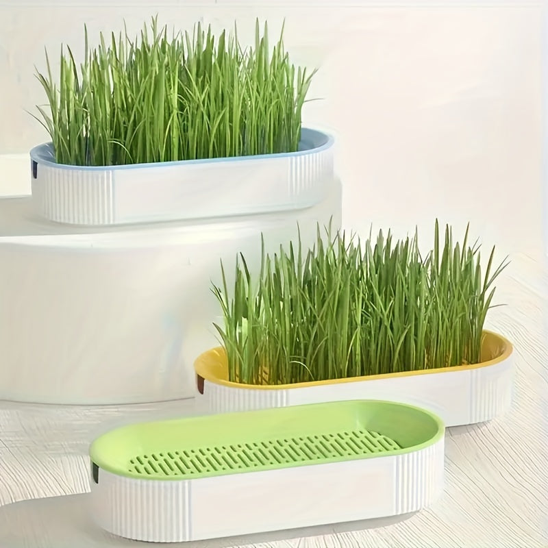 Hydroponic Cat Grass Growing Kit with Durable Tray Indoor Gardening