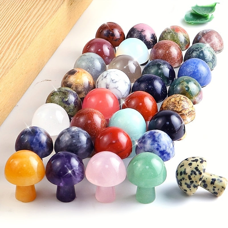 Juego de 20/30/50 piedras de chakra de hongo talladas a mano para decoración del hogar y manualidades