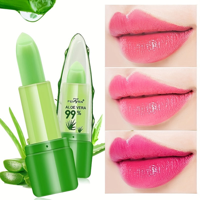 Unisex Aloe Vera Color-Changing Lip Tint Waterproof Moisturizing Lipstick
