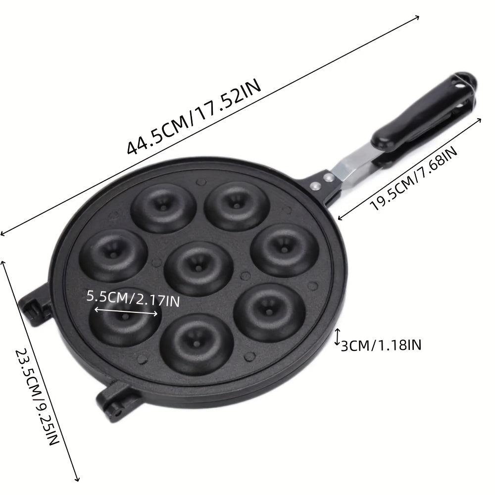 8-камерали тўқимасиз донат вафли тайёрлагич автоматик четни ёпиш, иккита томонли алюминий пишириш қўриқхонаси 26-30мм