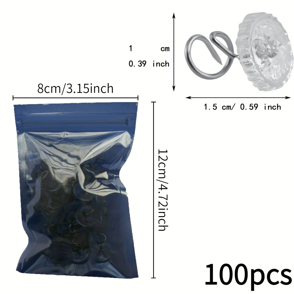 Clear Twist Pins for Upholstery and Home Use, Transparent Head, 50 Pack