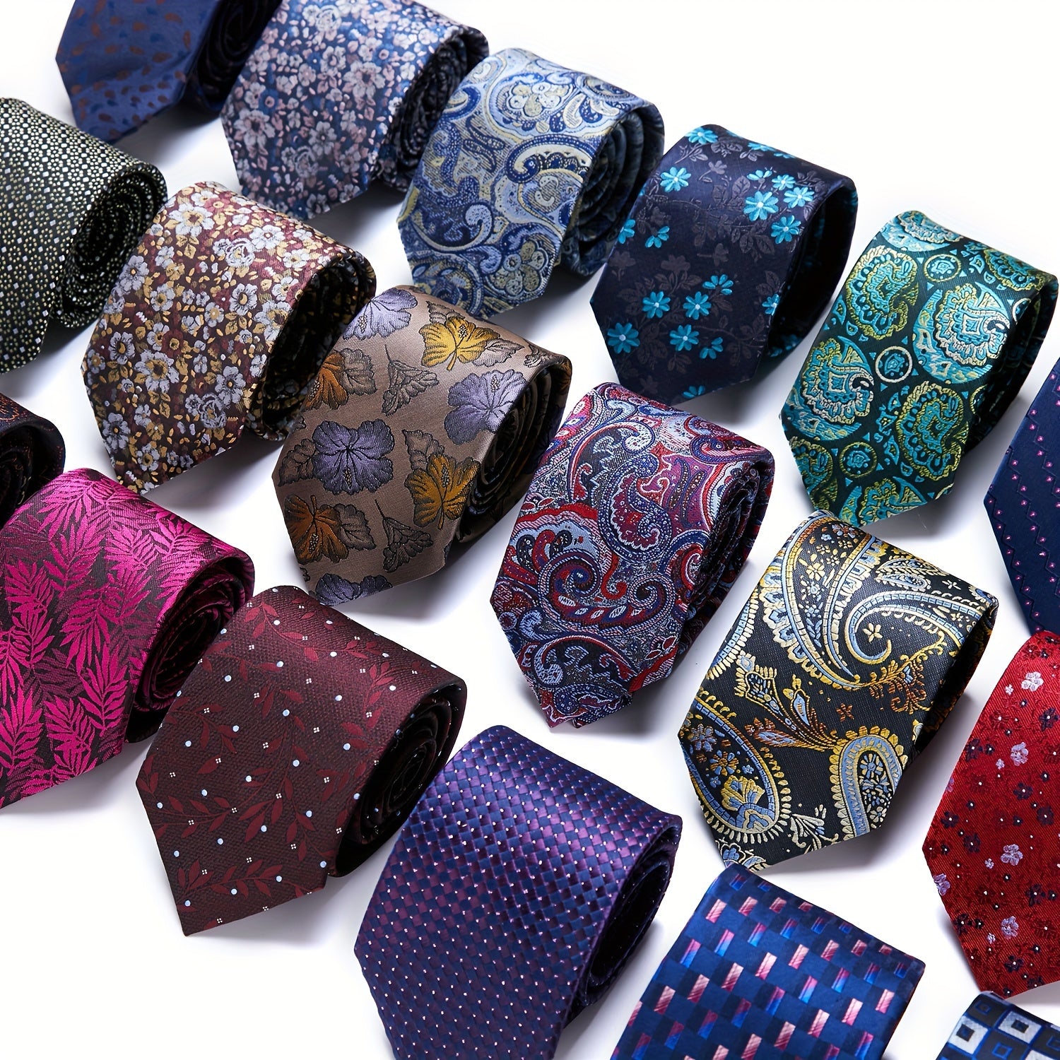 Men's Paisley Floral Necktie for Wedding and Office Wear