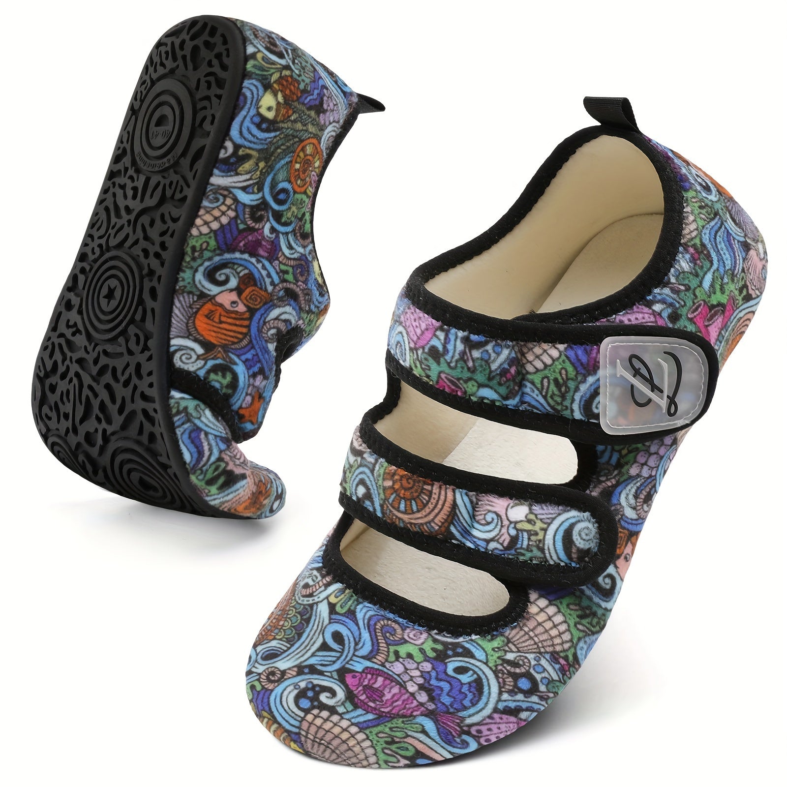 Women Slip-On Shoes Black Fabric Non-Slip Indoor Outdoor Comfort