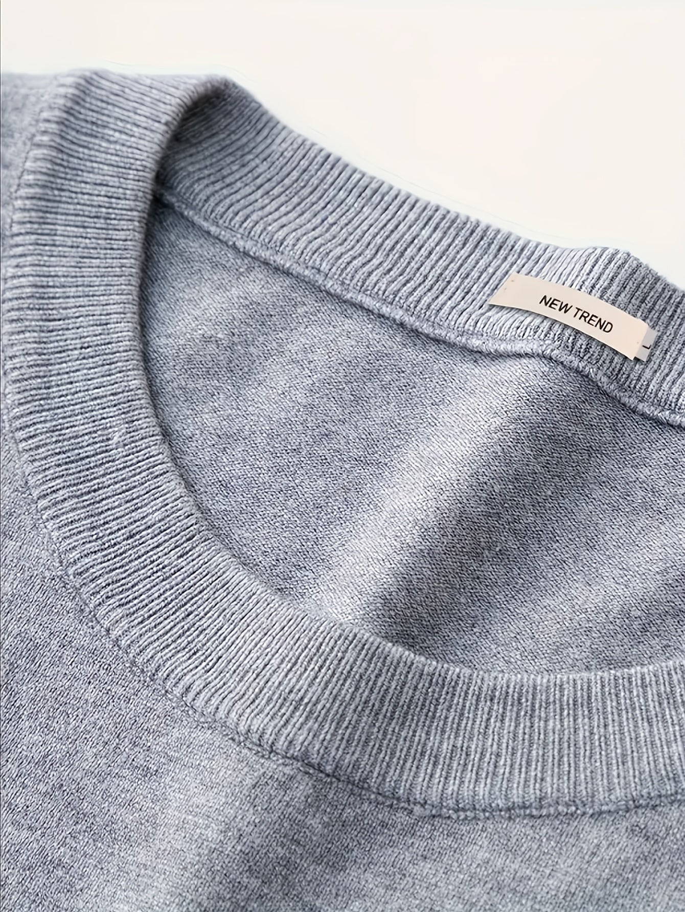 Men's Solid Color Knit Sweater Long Sleeve Crew Neck Fall Winter Casual