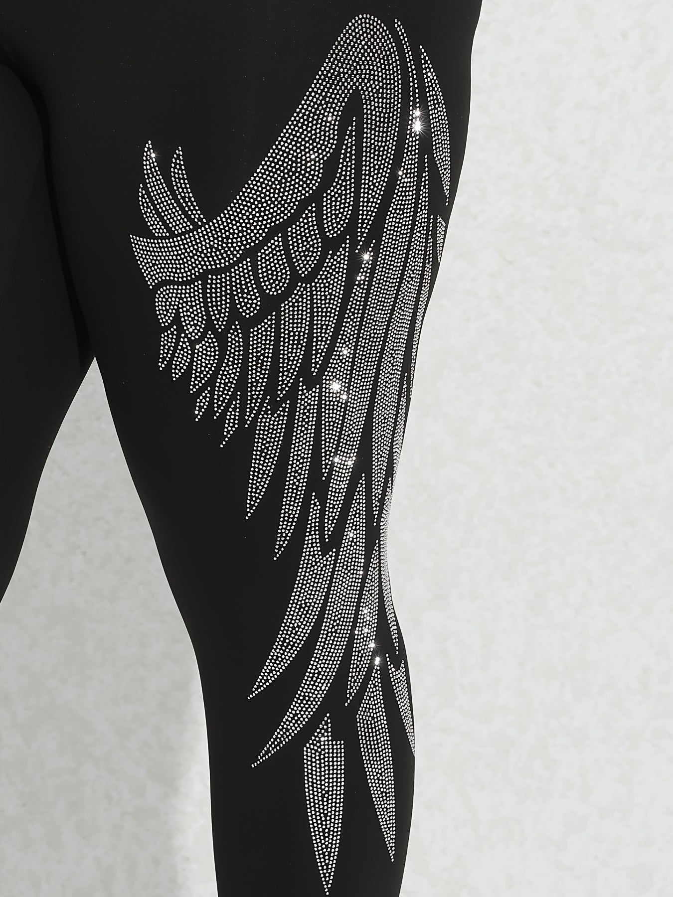 Plus Size Women's Stretch Diamond Wing Pattern Casual Trousers