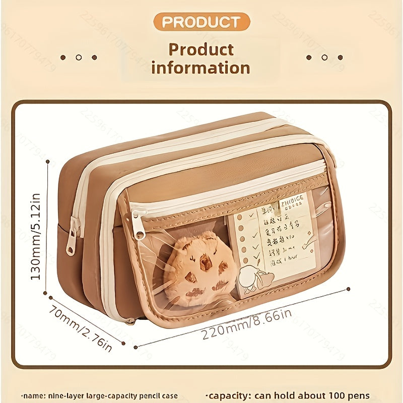6-Piece Capybara Pencil Case Set with Zipper Canvas Bag Storage Box Notepad and Accessories