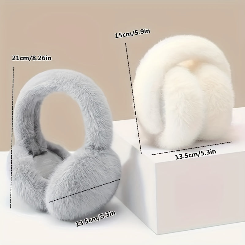 Warm Plush Earmuffs for Women Cozy Winter Ear Covers Stretchy Fit
