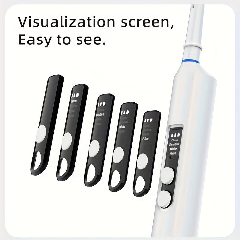 Adult 3D Electric Toothbrush Soft Bristle Rotating Oral Care with 2 Brush Heads