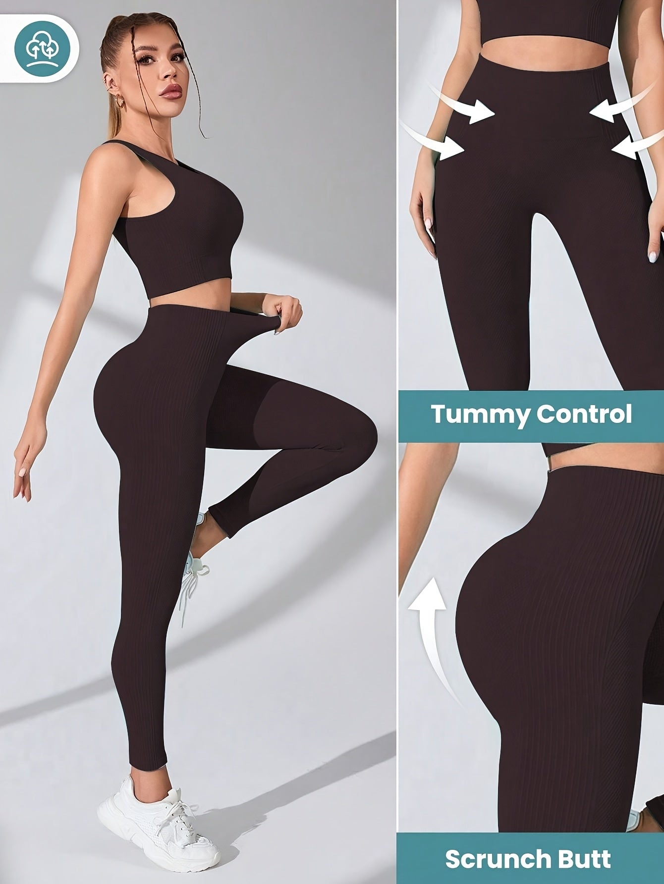 Women's Seamless Yoga and Fitness Set Nylon Moisture-Wicking Quick-Dry Sports Bra Leggings