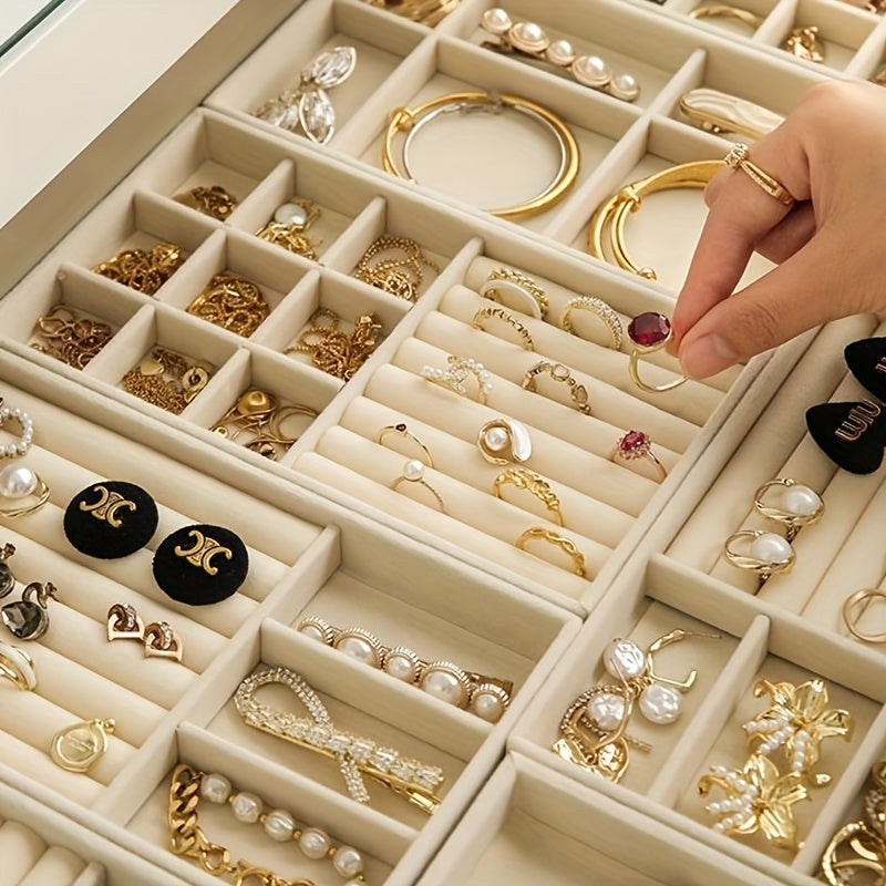 Набор из 2, 4 или 6 стелющихся органайзеров для хранения украшений из фланелевой ткани, ящики для колец, серег, браслетов, ожерелий