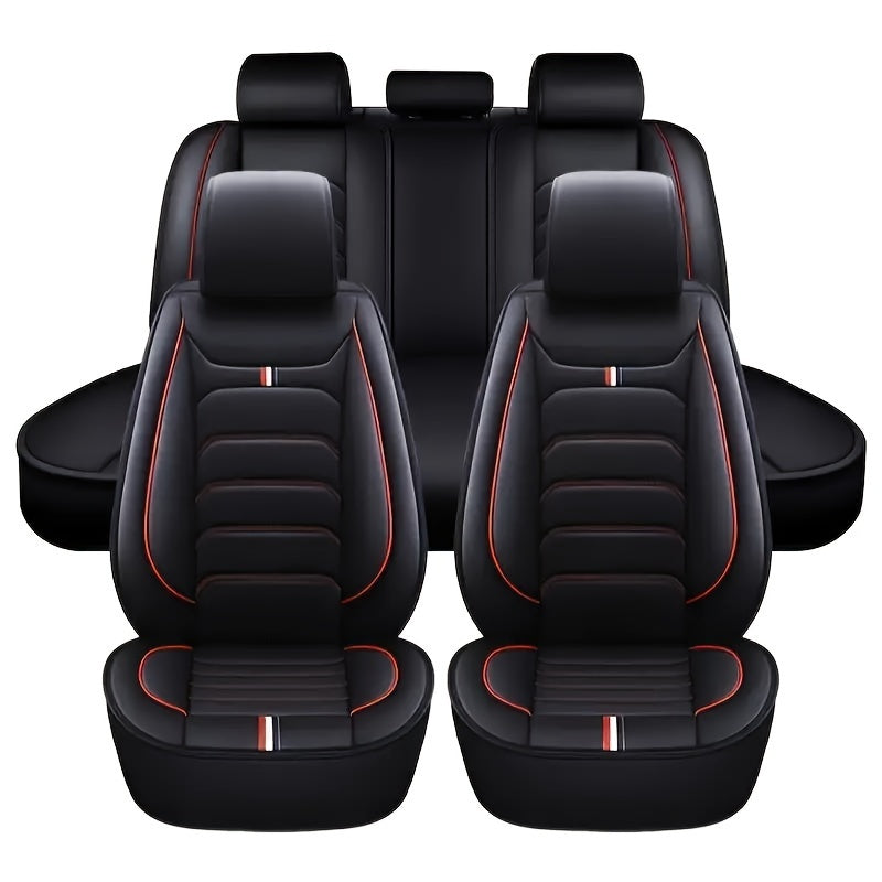 5-Seat Waterproof PU Leather Car Seat Cover Set Universal Fit for SUVs All-Season