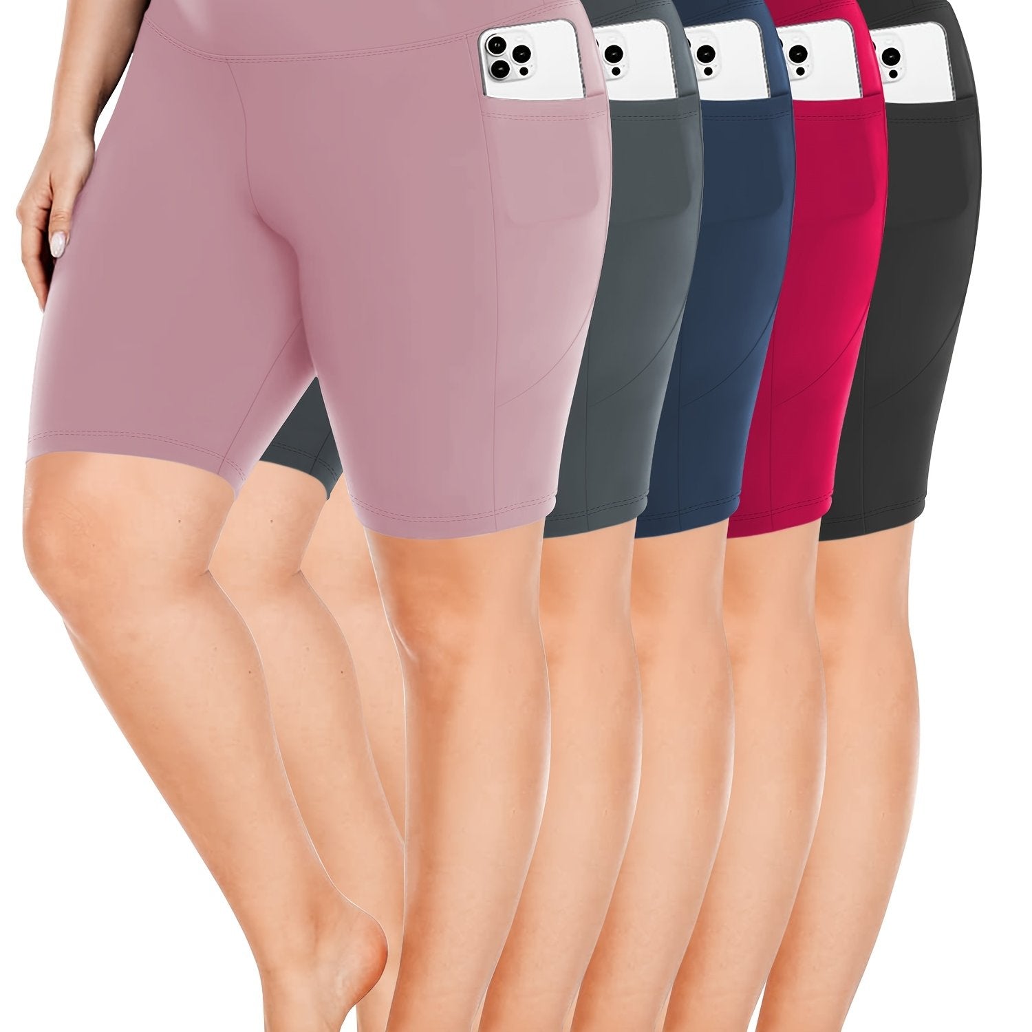 Plus Size High-Waisted Capri Leggings with Pockets for Yoga and Workout