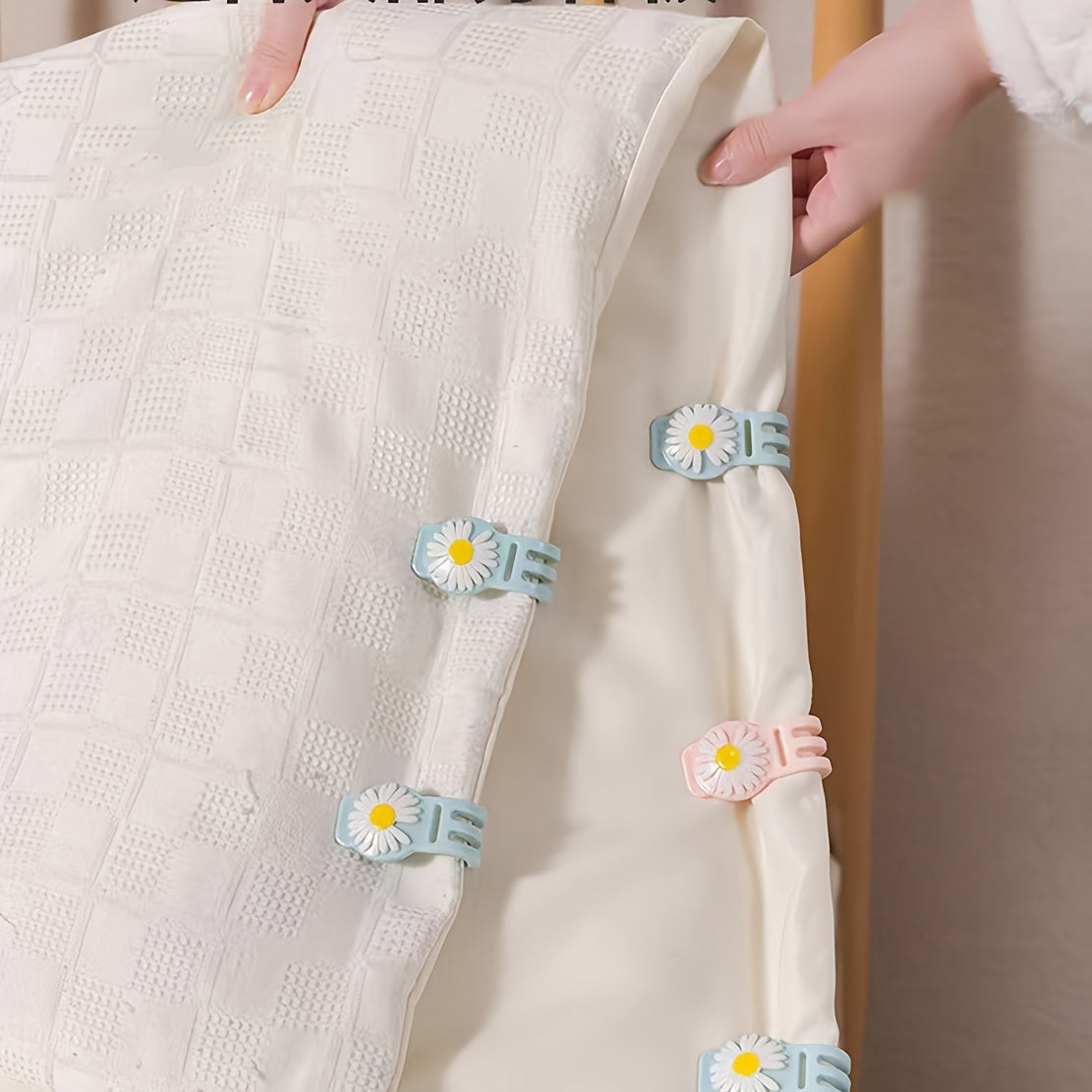 10 dona yotoq qopqog'i kliplari, sirpanmaydigan matras burchak fastenerlari, ko'k, qo'lda yuviladi