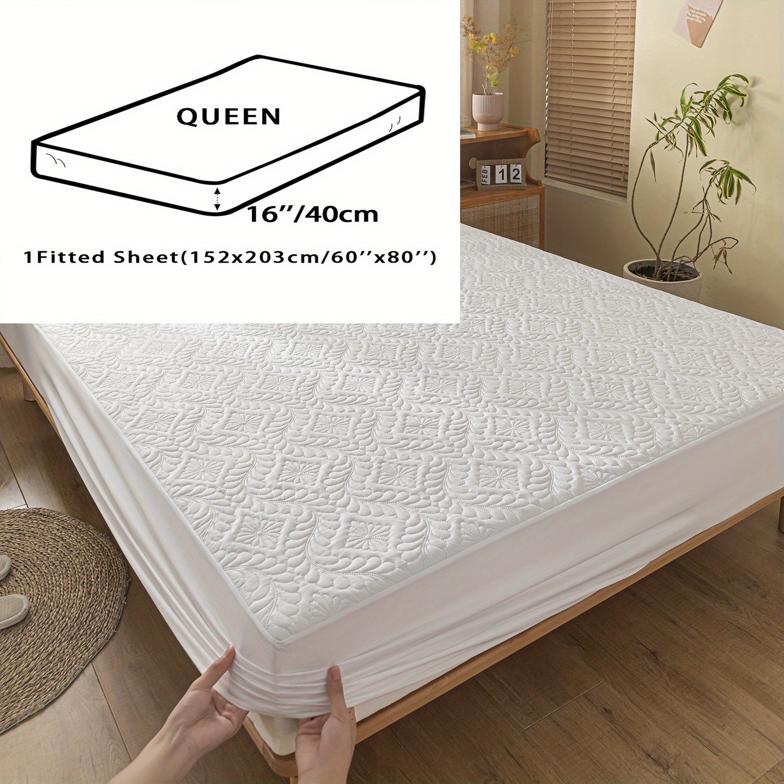 Set of 2 Waterproof Mattress Protector Pillowcases 3D Air Bamboo Breathable Soft