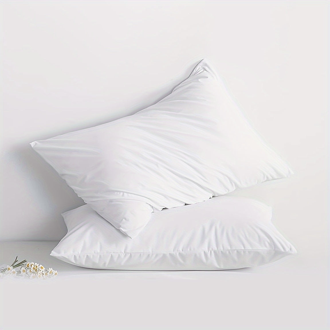 White Pillowcase with Zipper Closure Waterproof Stain-Resistant Oversized Knit