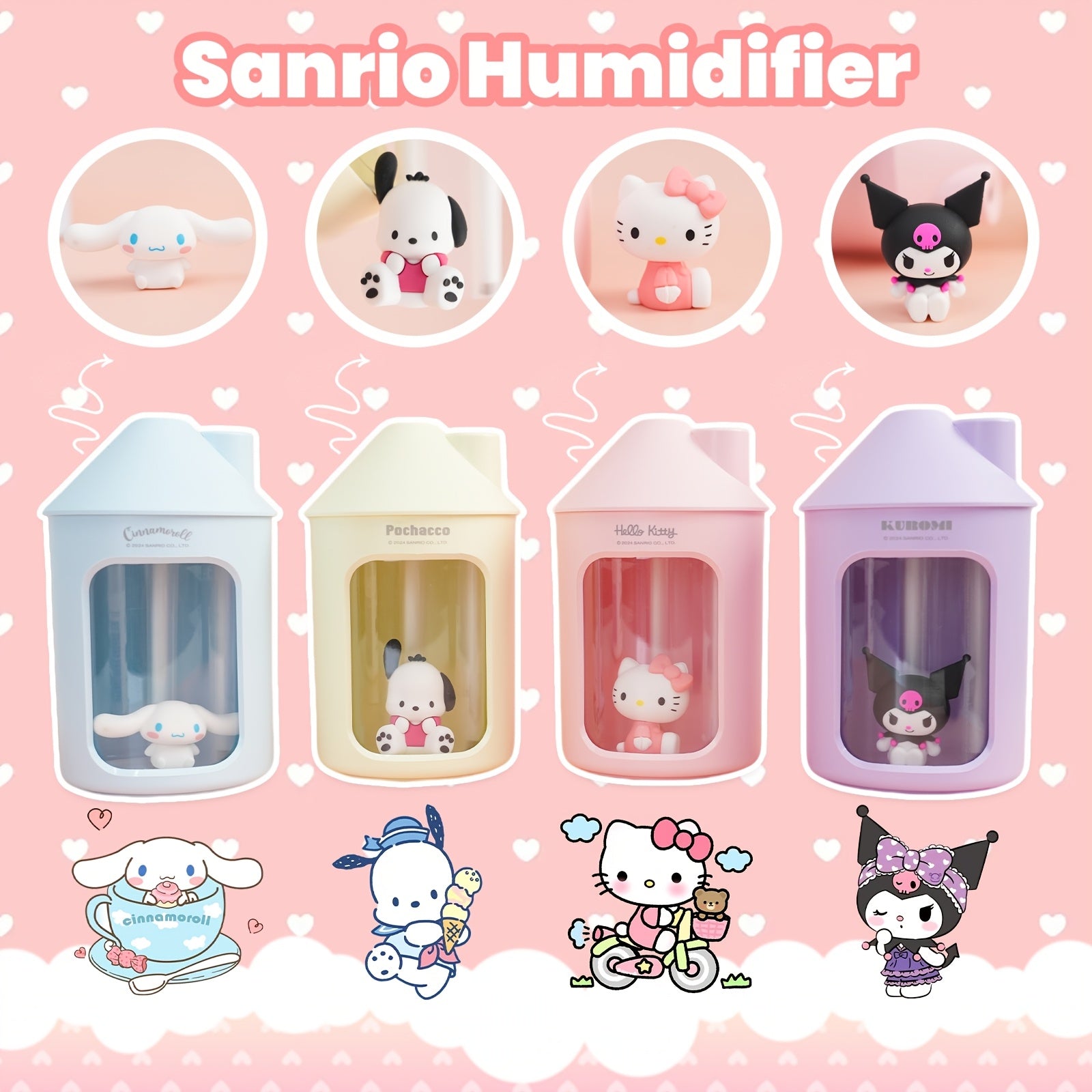 Humidificador de niebla fría con forma de casa para niños, con luz nocturna, 450 ml, azul