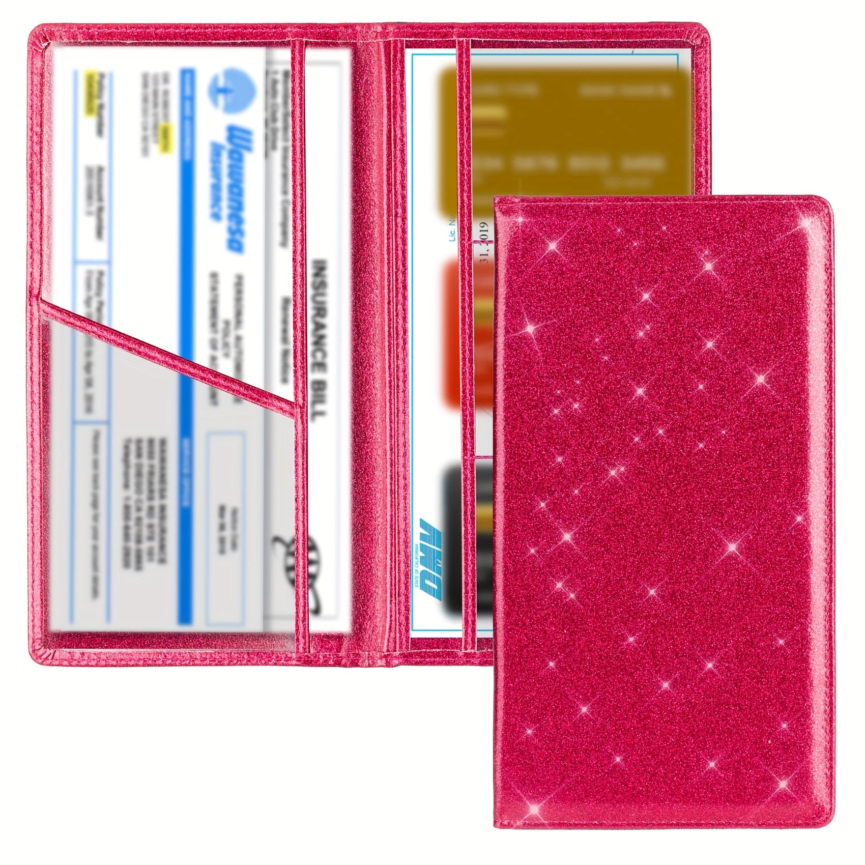 Avtomobil litsenziyasi va sug'urta kartasi tutqichli charmli transport hujjatlarini tashkil etuvchi