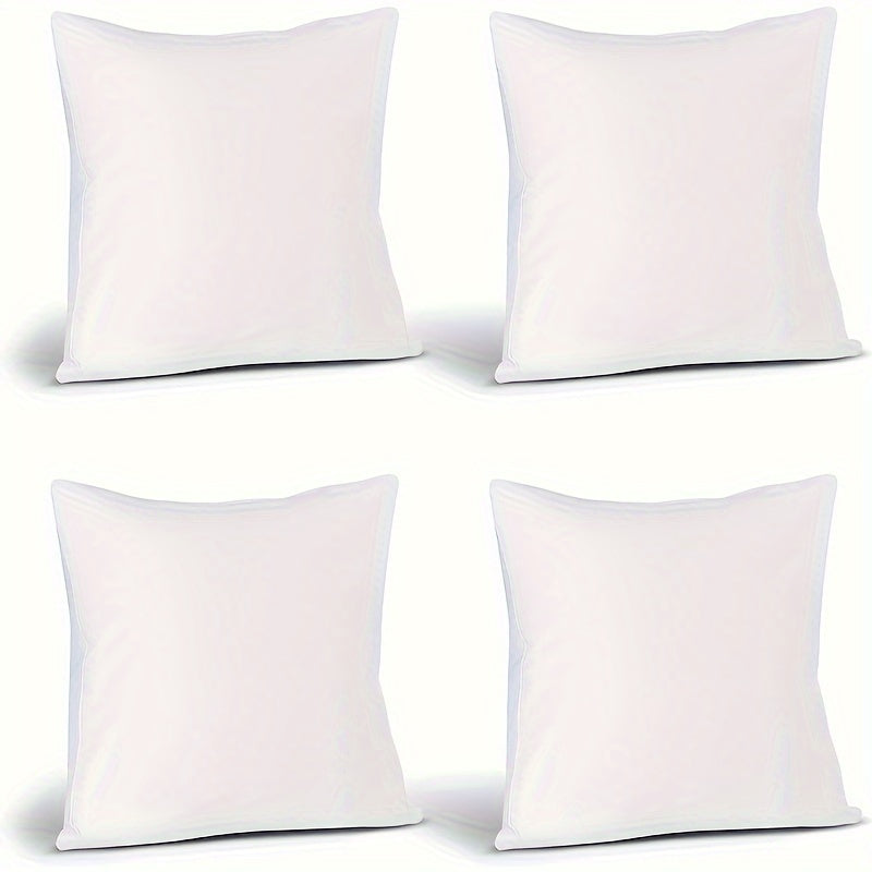 Set of 4 White Decorative Pillow Inserts for Sofa Couch Living Room Home Decor