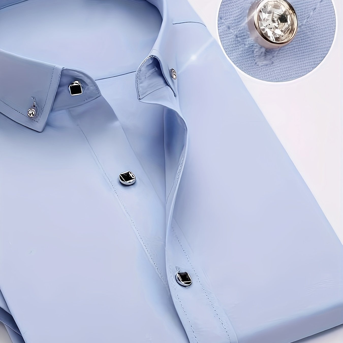 Men's Polyester Short Sleeve Button-Up Shirt for Business Spring Fall Regular Fit Lapel Collar