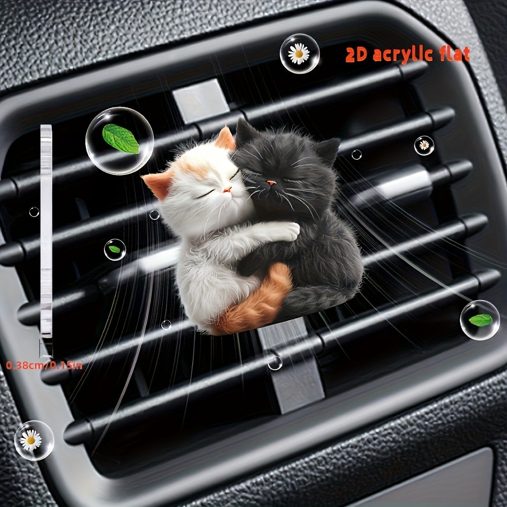 Yoqimli Mushuk Avtomobil Havosi Vent Klipi 2D Akril Flat Aroma Yostiqlari Boshqacha Hidi Yo'q