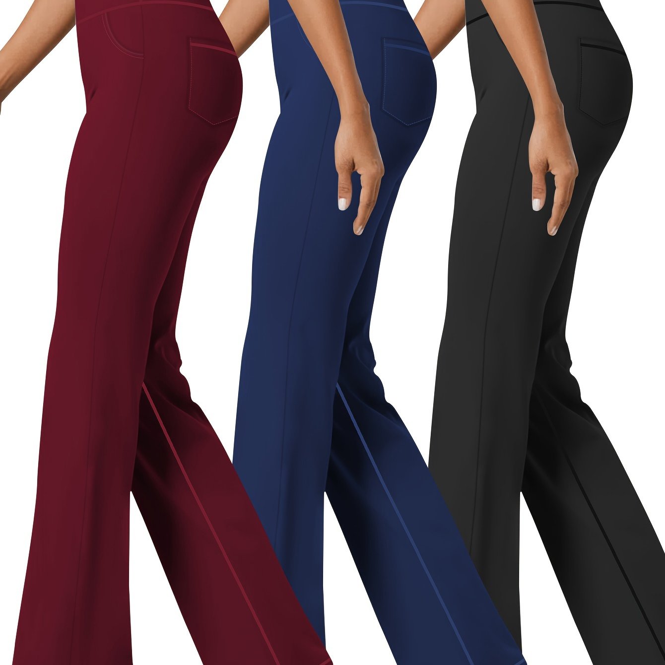 Women's Plus Size High-Waisted Flare Yoga Leggings Casual Sports Pants