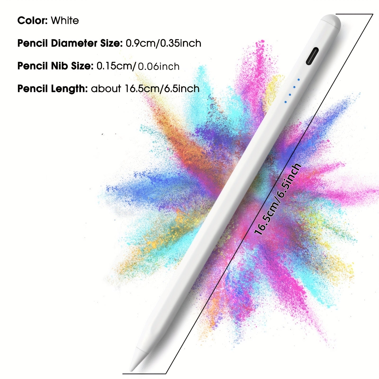 Rechargeable iPad Stylus Pen with Palm Rejection Tilt Function and Fast Charging
