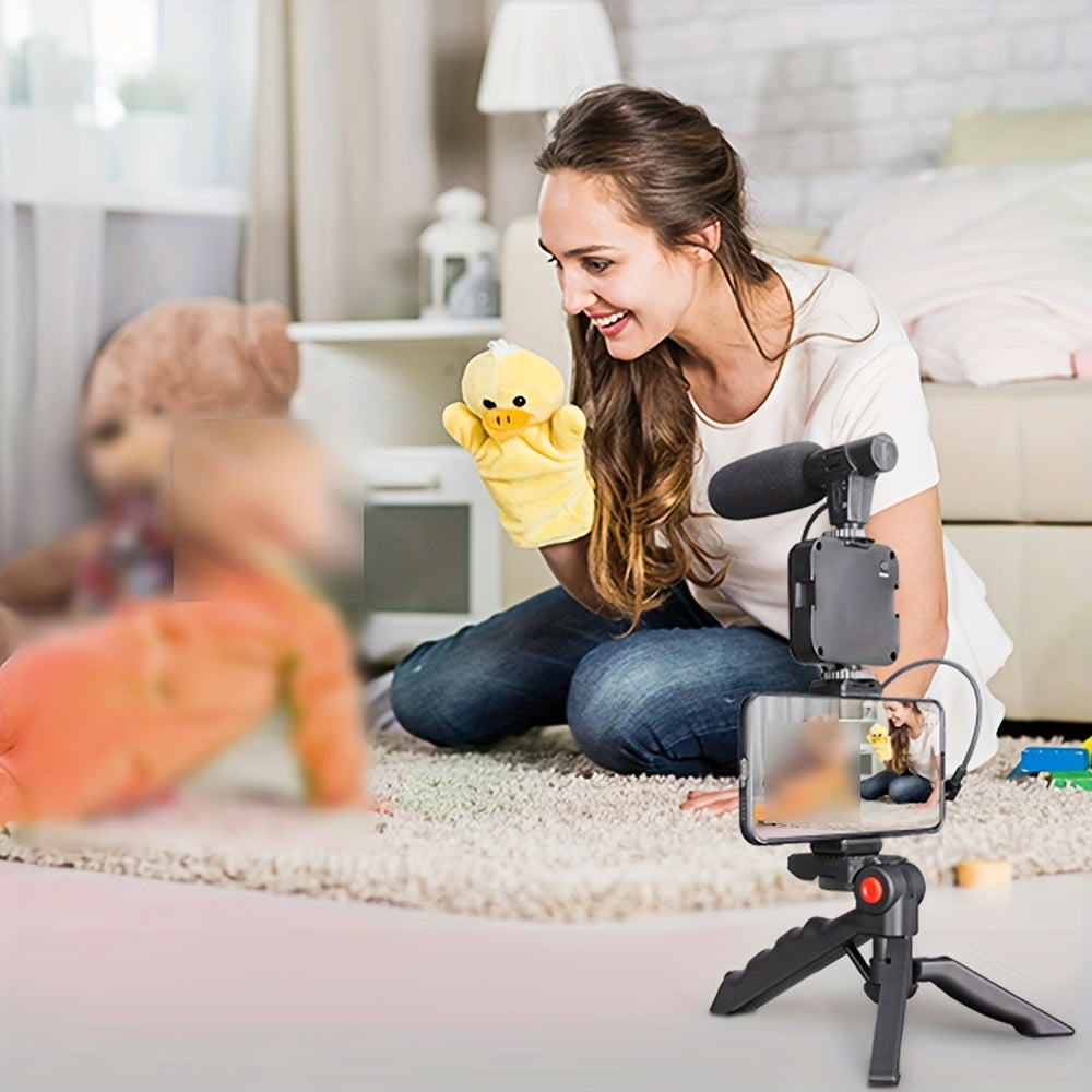 Entry-Level Vlog Mobile Shooting Kit with Fill Light, Selfie Beauty, LED Lighting, Handheld Stabilizer