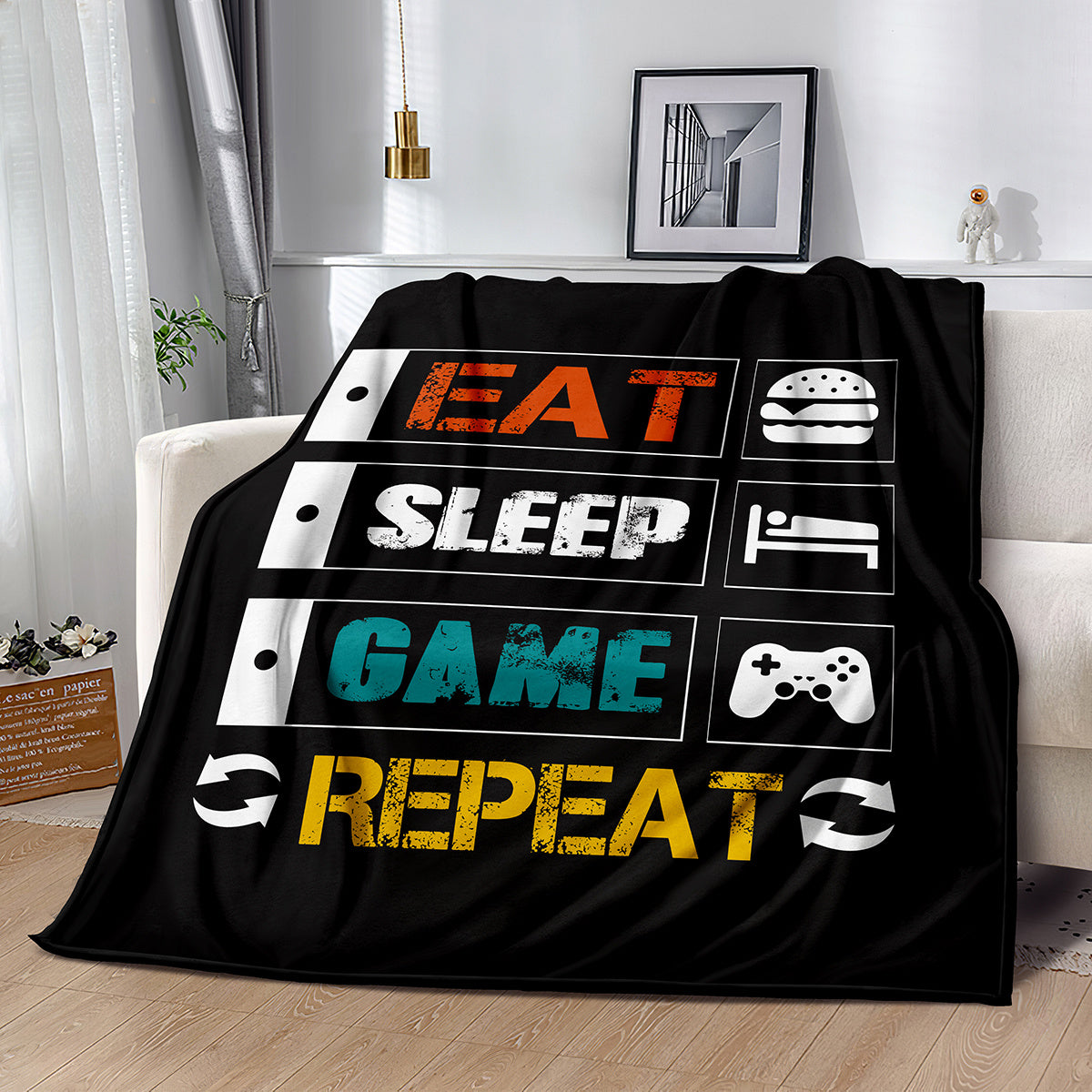 Soft Flannel Gaming Throw Blanket for Couch and Bed