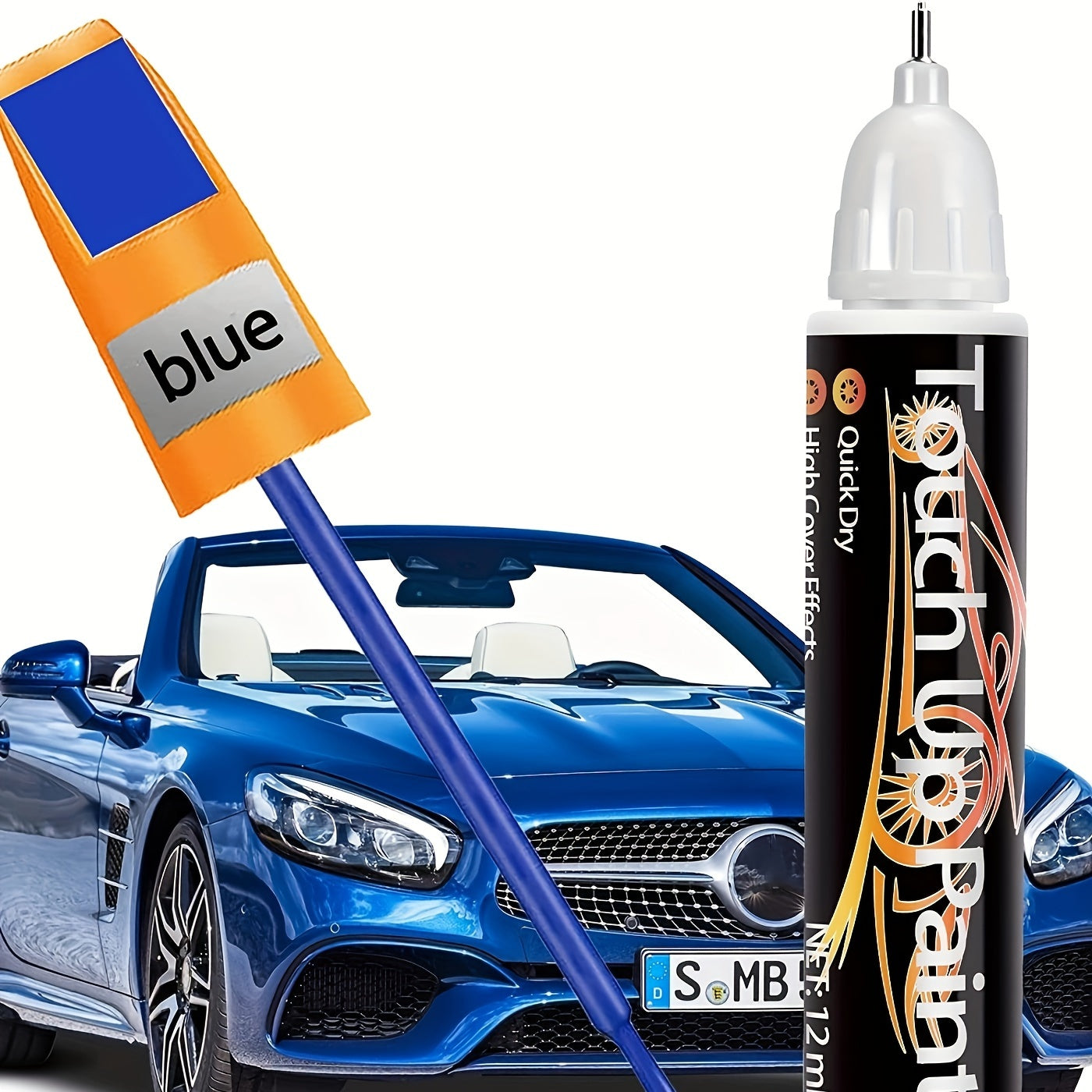 Ручка для подкраски автомобильной краской для глубоких царапин, комплект для ремонта, черный, белый