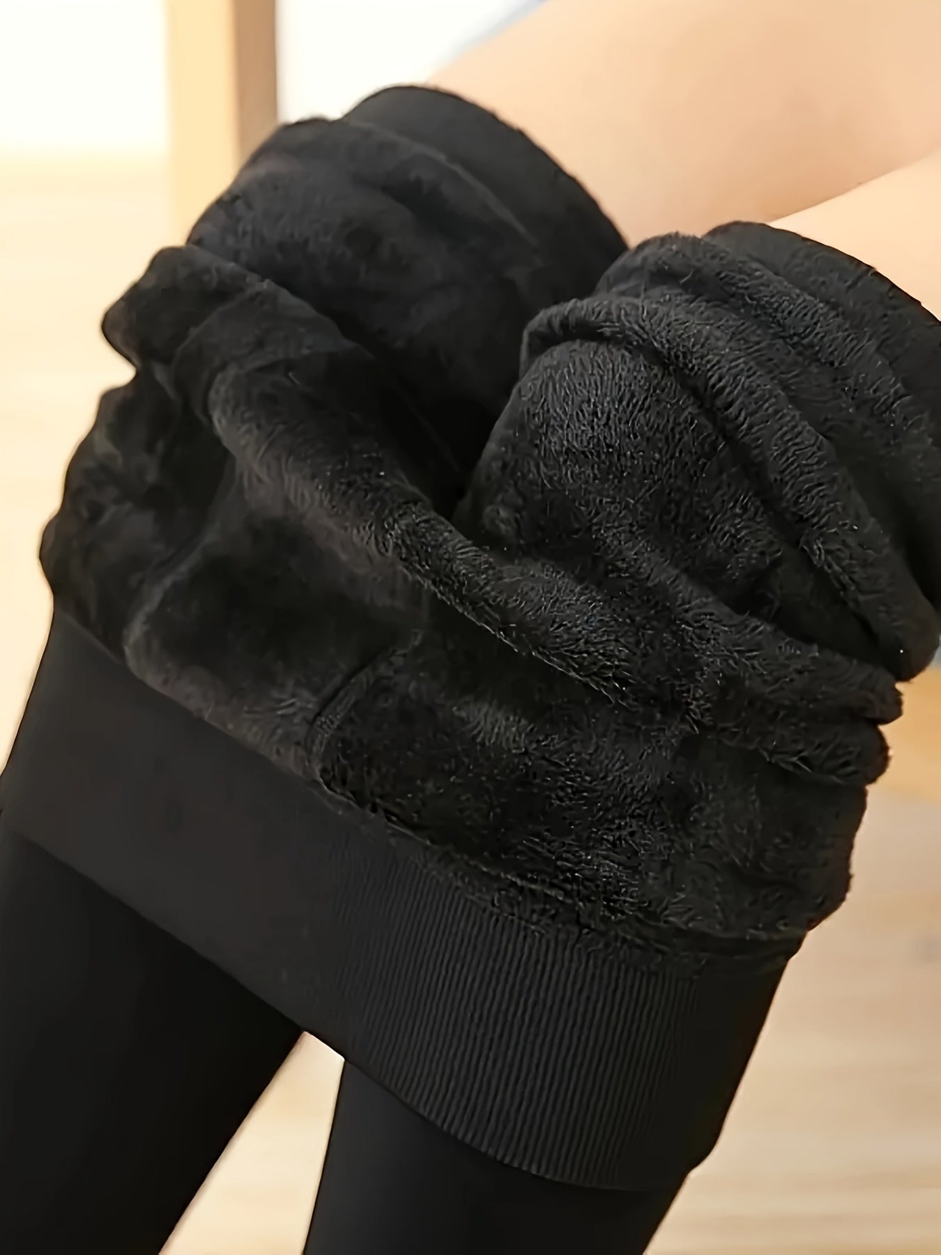 Pantalones térmicos para mujer invierno con forro de felpa, cintura alta, ajustados y estilo jegging