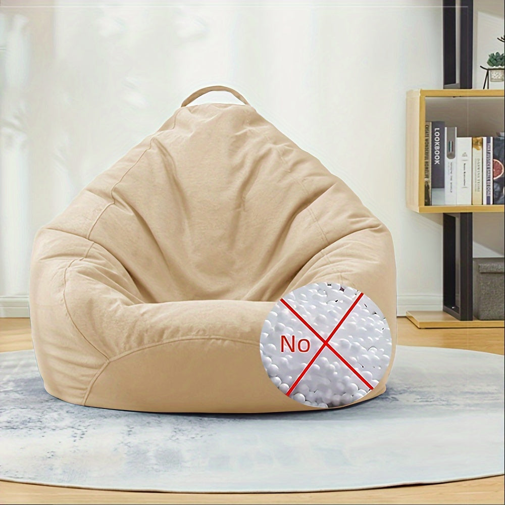Art Deco Linen Bean Bag Chair Cover with Handles Soft Durable Fabric for Living Room