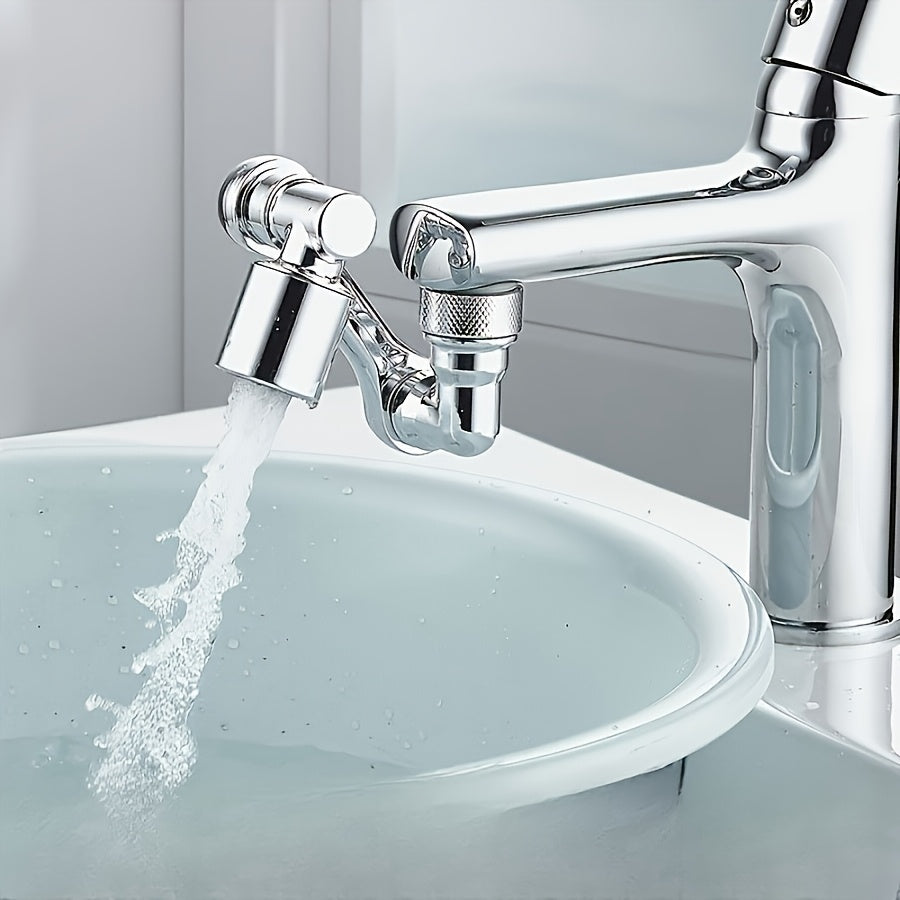 1080° Swivel Folding Kitchen and Bathroom Faucet with Dual Handles Adjustable Cold Water Polished Finish