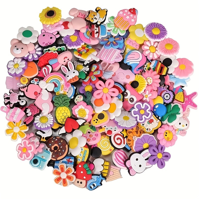 Pink PVC Shoe Decorations for Girls, DIY Craft Accessories, 20/30/50 pcs